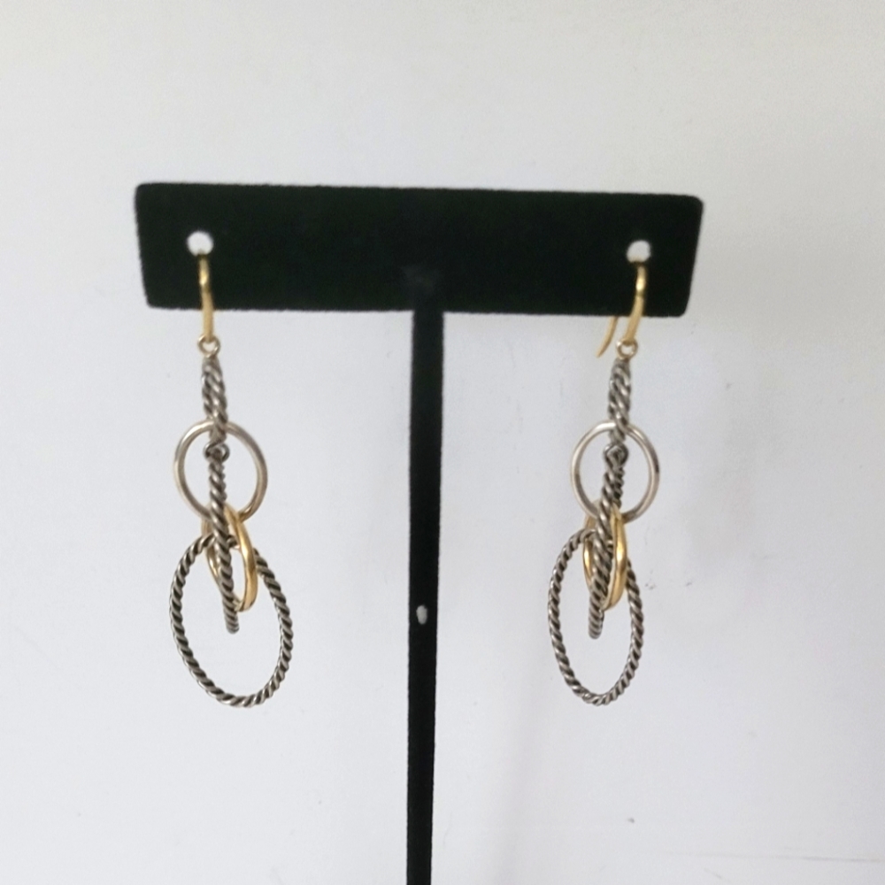 David Yurman Two-Tone Multi Links Drop Earrings - image 1